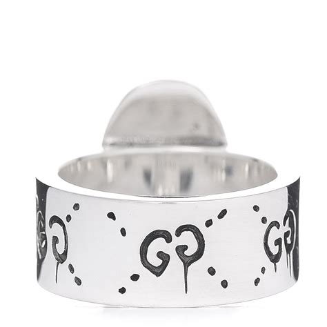 gucci silver g ghost ring|gucci sterling silver butterfly ring.